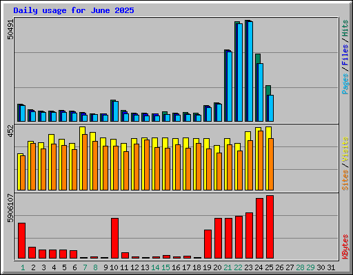 Daily usage for June 2025