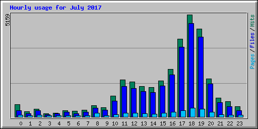 Hourly usage for July 2017