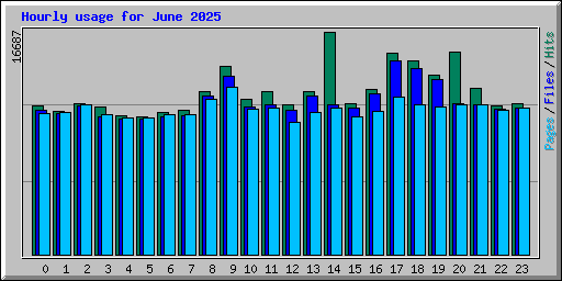 Hourly usage for June 2025
